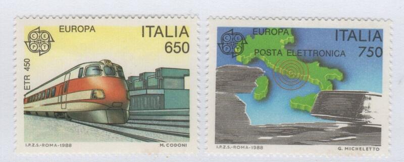 Francobolli Italia Repubblica Anno 1988 Europa Mezzi di trasporto