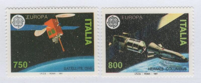 Francobolli Italia Repubblica Anno 1991 Europa Europa spaziale