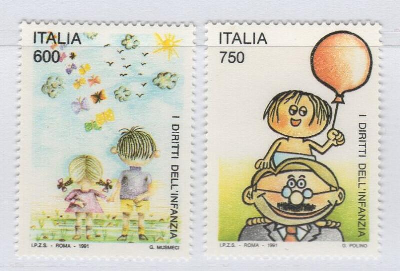 Francobolli Italia Repubblica Anno 1991 Convenzione sui diritti dell'infanzia