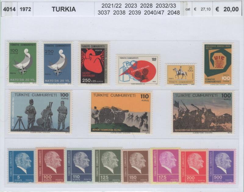 Francobolli Turchia Anno 1972 Varie emissioni