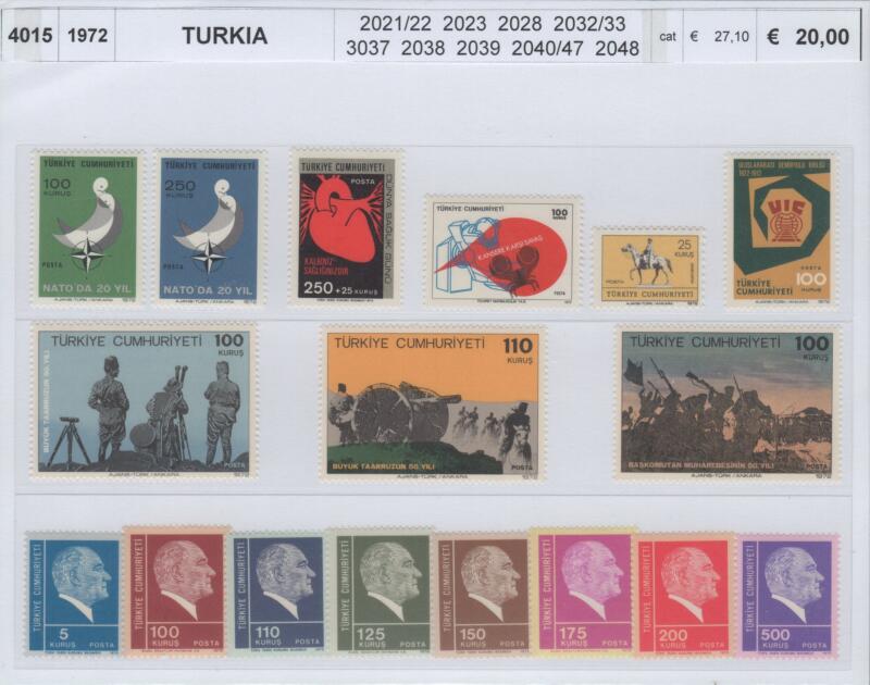 Francobolli Turchia  Anno 1972  Varie emissioni