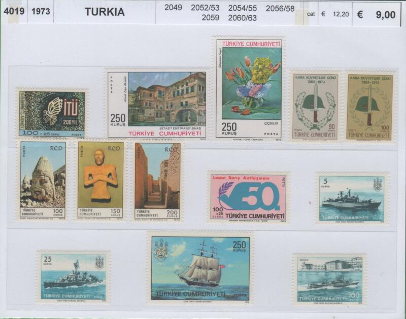 Francobolli Turchia   Anno 1973   Varie emissioni