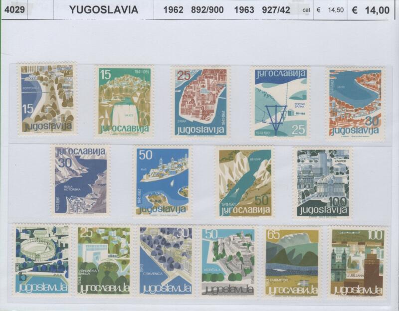 Francobolli Jugoslavia Anni 1962-1963 Varie emissioni