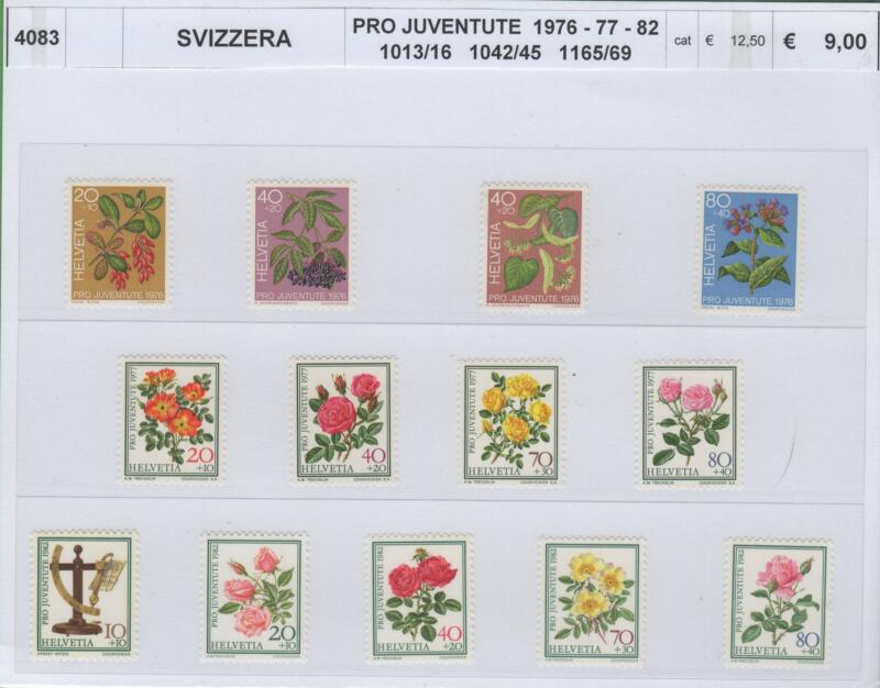 Francobolli Svizzera Anni 1976-1977-1982 Pro Juventute