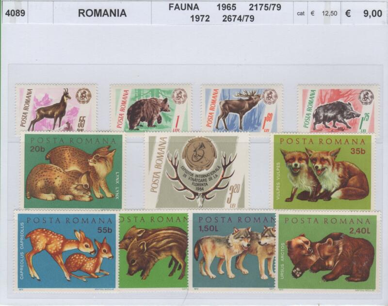 Francobolli Romania Anni 1965-1972 Fauna