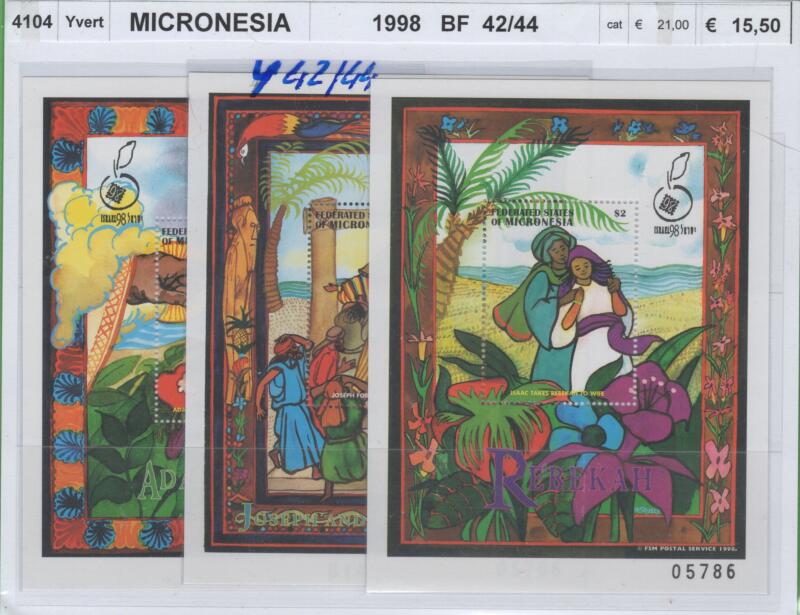Foglietti Micronesia Anno 1998 Israel 98 Esposizione filatelica internazionale