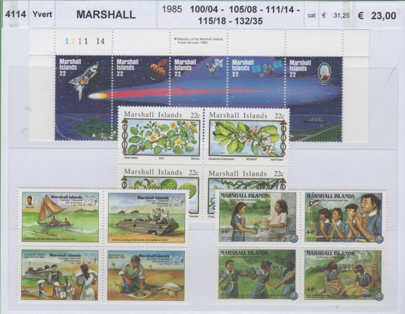 Francobolli Isole Marshall Anno 1985 Varie emissioni