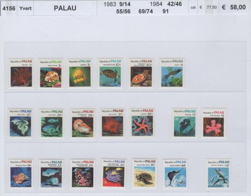 Francobolli Palau Anni 1983-1984 Fauna marina