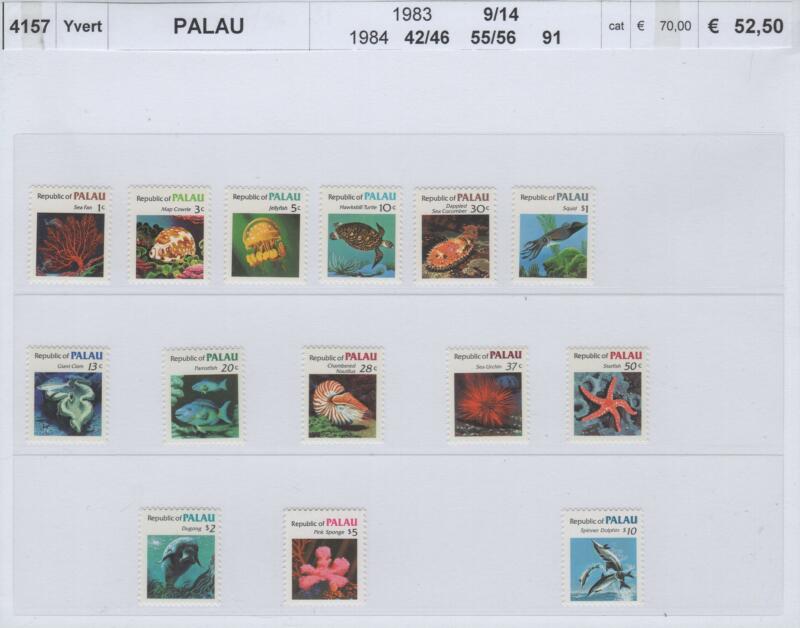 Francobolli Palau Anni 1983-1984 Fauna marina