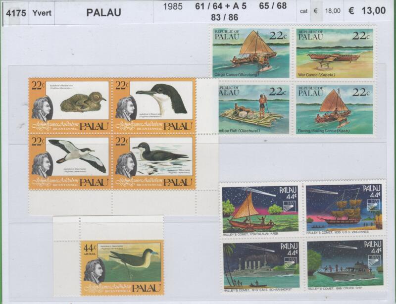 Francobolli Palau Anno 1985 Varie emissioni