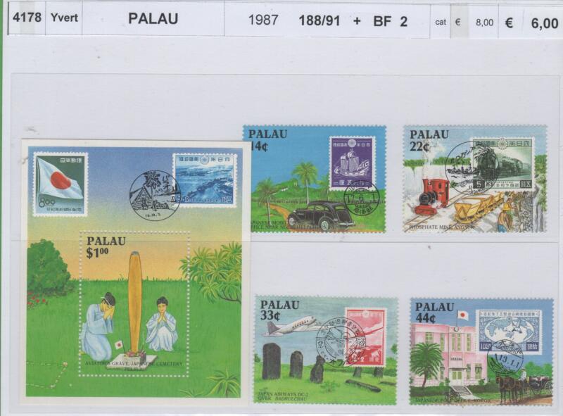 Francobolli e foglietto Palau Anno 1987 Varie emissioni