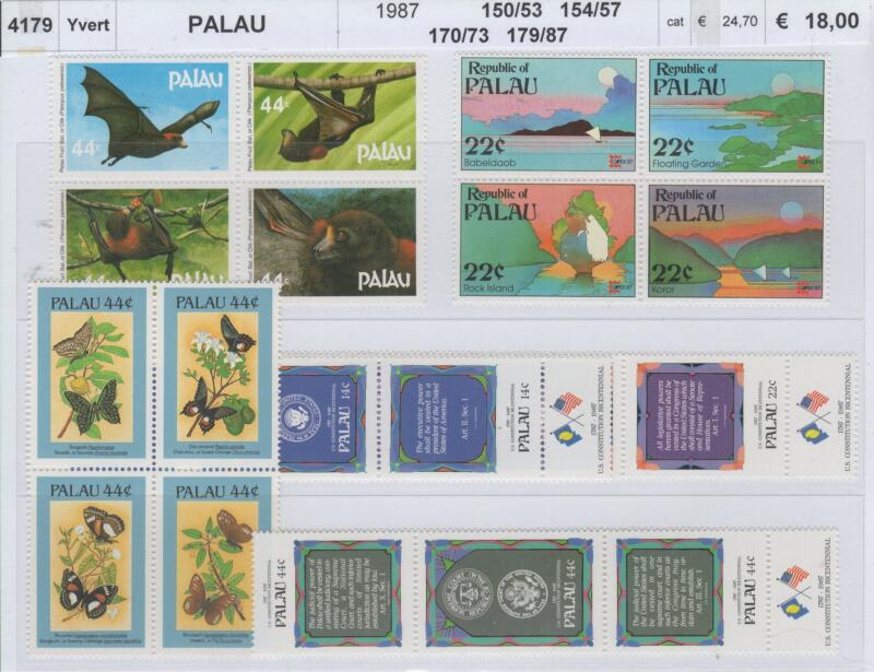 Francobolli Palau Anno 1987 Varie emissioni