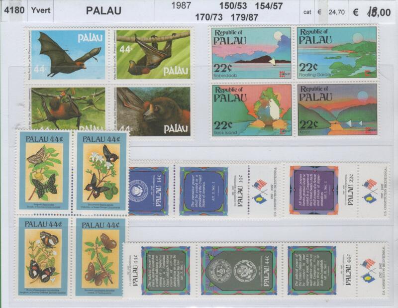 Francobolli Palau Anno 1987 Varie emissioni