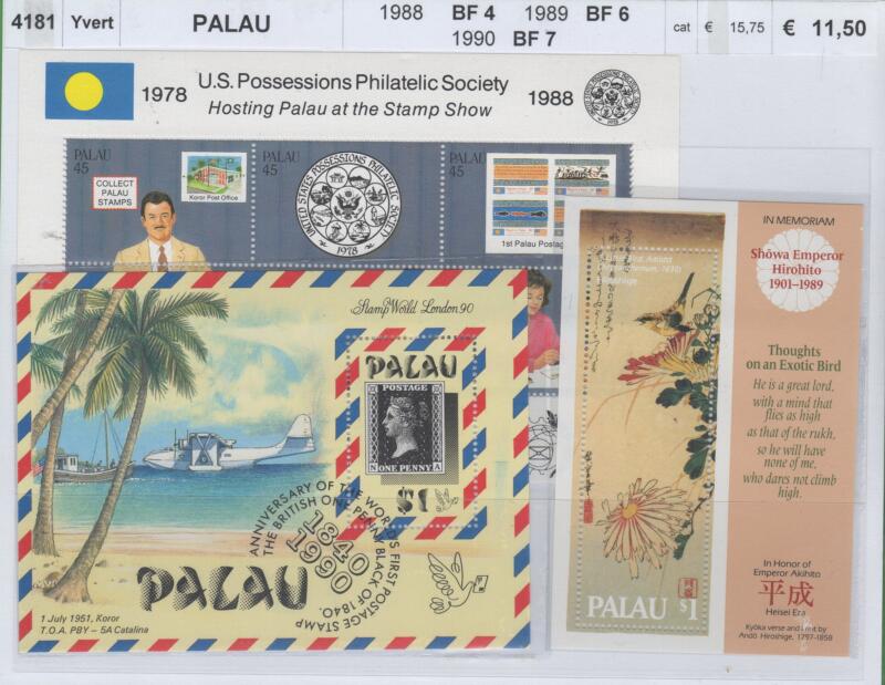 Foglietti Palau Anni 1988-1989-1990 Varie emissioni