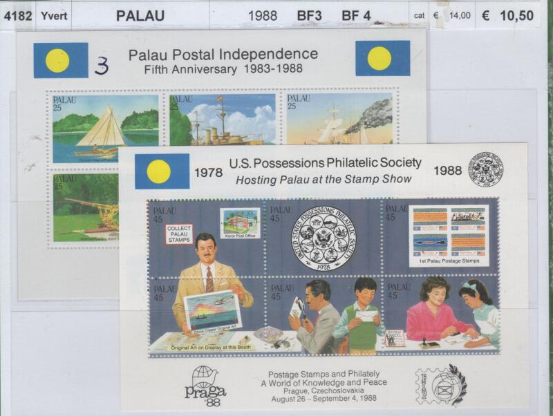 Foglietti Palau Anno 1988 Varie emissioni