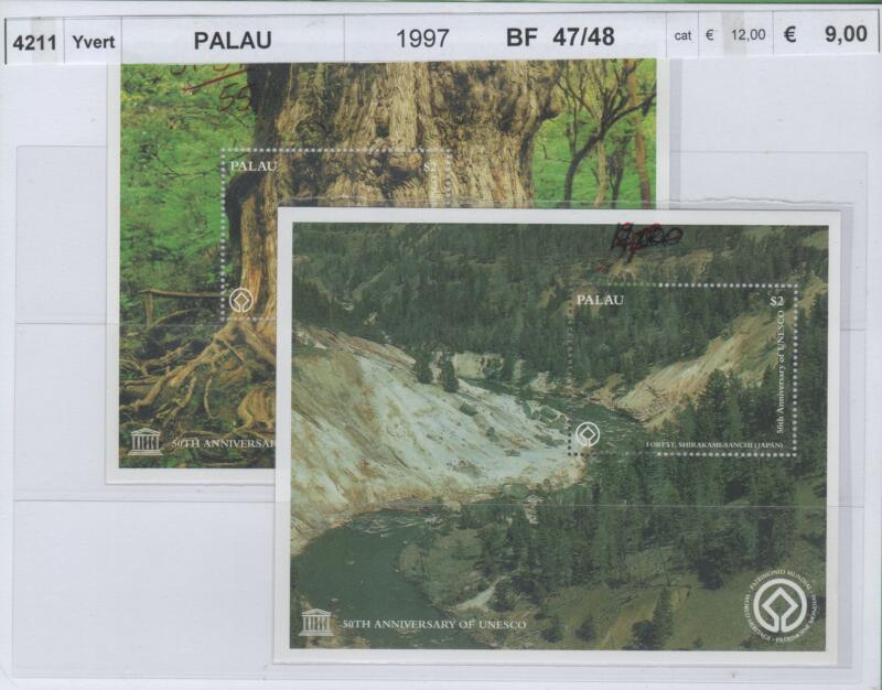 Foglietti Palau Anno 1997 50esimo anniversario dell'UNESCO