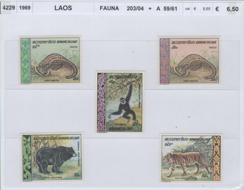 Francobolli Laos Anno 1969 Fauna