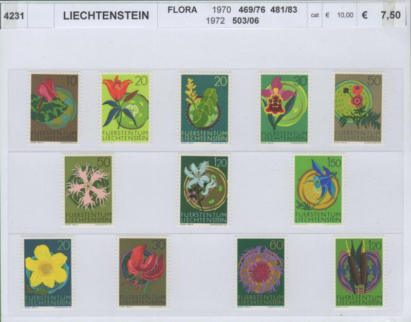 Francobolli Liechtenstein Anni 1970-1972 Varie emissioni