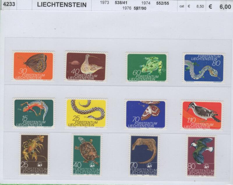 Francobolli Liechtenstein Anni 1973-1974-1976 Varie emissioni