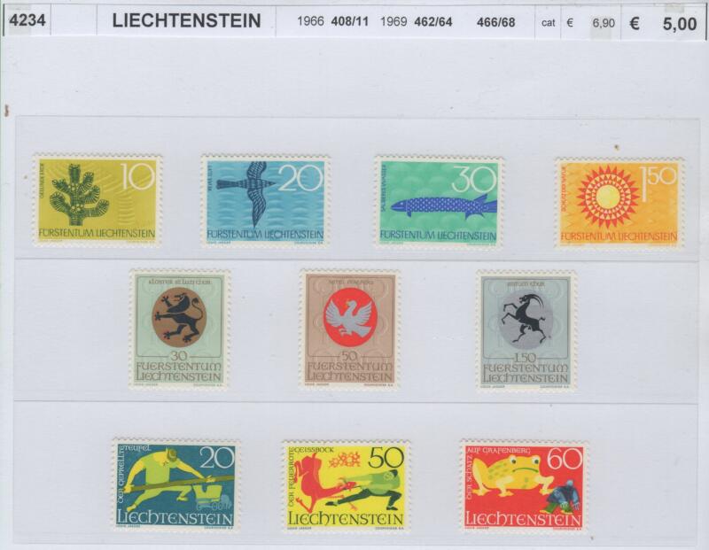 Francobolli Liechtenstein Anni 1966-1969 Varie emissioni
