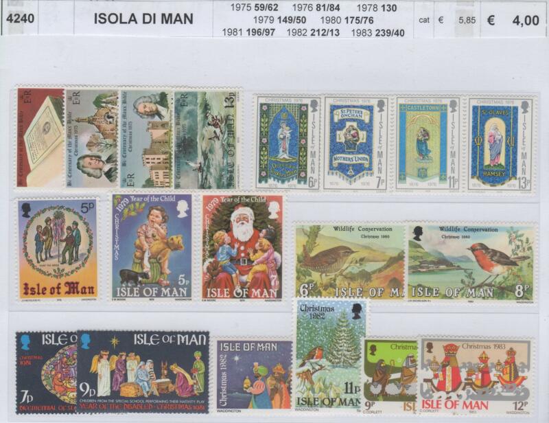 Francobolli Man Anni 1975-1976-1978-1979-1980-1981-1982-1983 Varie emissioni