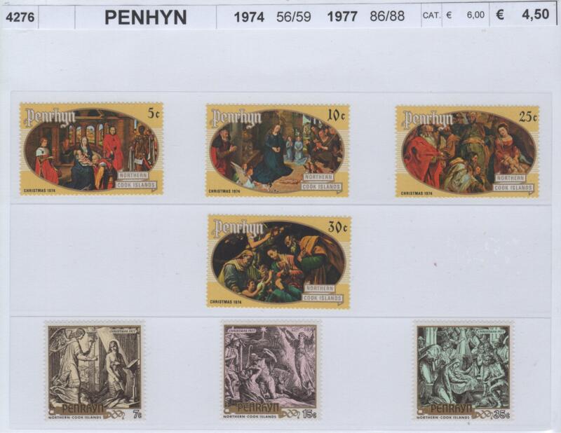 Francobolli Penrhyn Anni 1974-1977 Varie emissioni