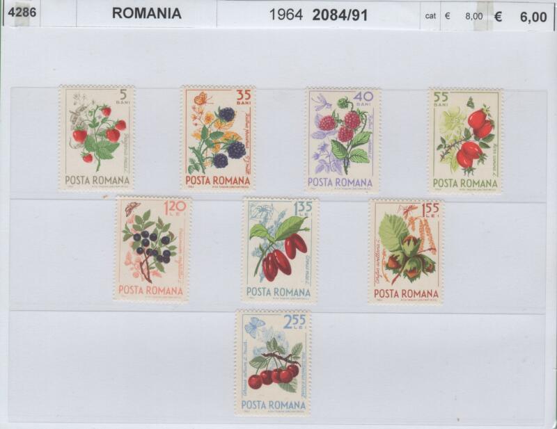 Francobolli Romania Anno 1964 Flora e frutti