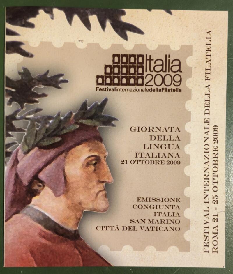Folder Giornata della lingua italiana 21 ottobre 2009 - Emissione congiunta Italia San Marino Vaticano