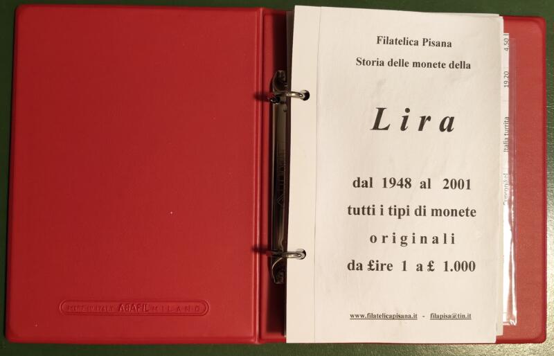 Storia della Lira dal 1948 al 2001 - Raccolta da Lire 1 a Lire 1000 di un esemplare per ogni tipologia