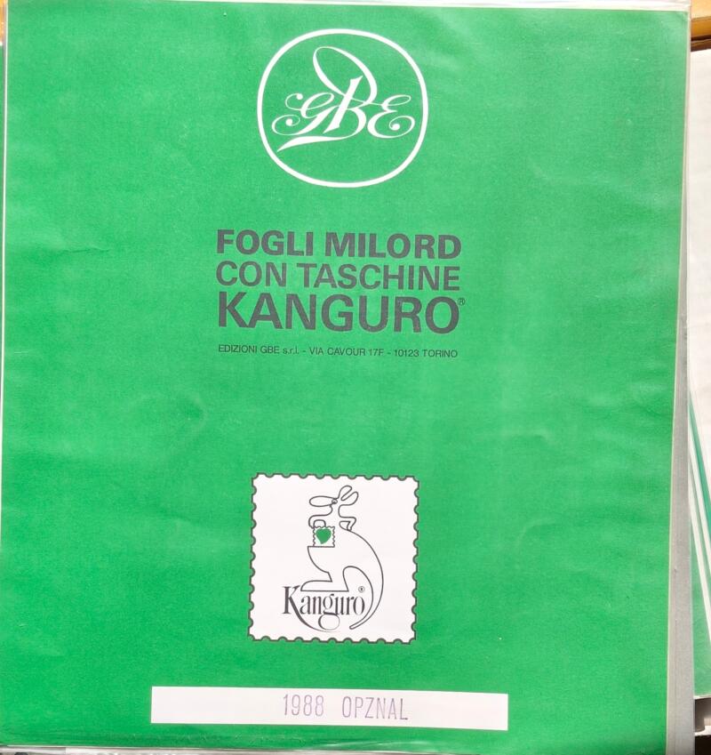 Bolaffi fogli album Milord Italia Foglio opzionale Anno 1988