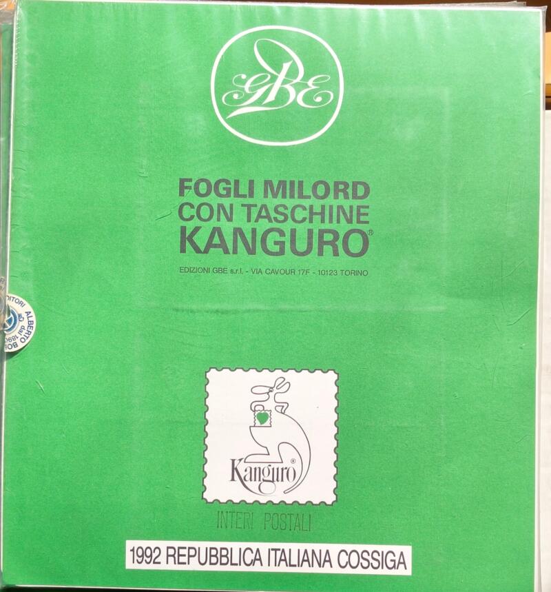 Bolaffi fogli album Milord Italia IP Anno 1992 Cossiga