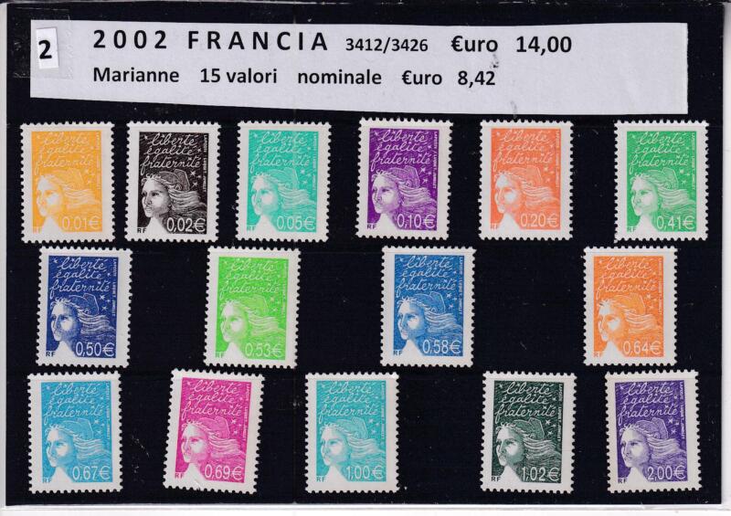 Francobolli Francia Anno 2002 Marianna del 14 luglio