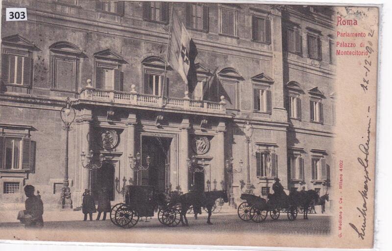 Cartolina illustrata Roma Parlamento Palazzo di Montecitorio