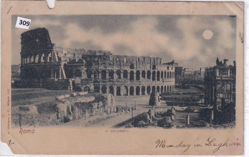 Cartolina illustrata Roma Il Colosseo