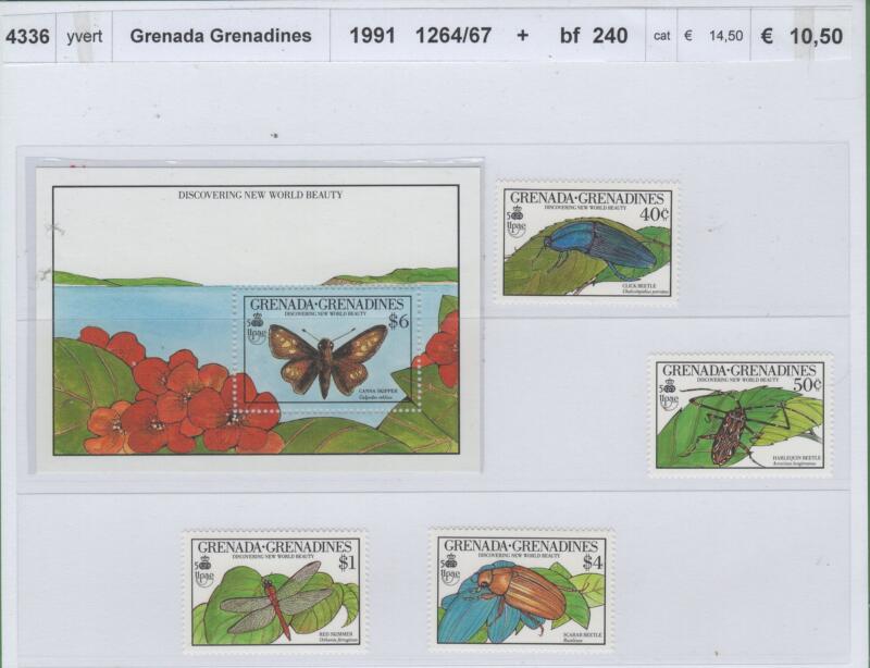 Francobolli e foglietto Grenada e Grenadines Anno 1991 Alla scoperta di un nuovo mondo di bellezza