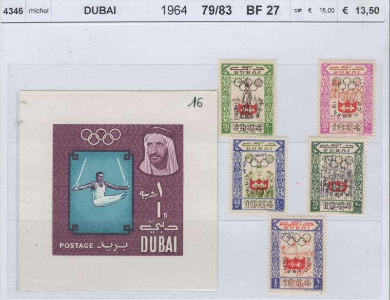 Francobolli e foglietto Dubai Anno 1964