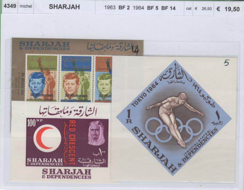 Foglietti Sharjah Anni 1963-1964 Varie emissioni
