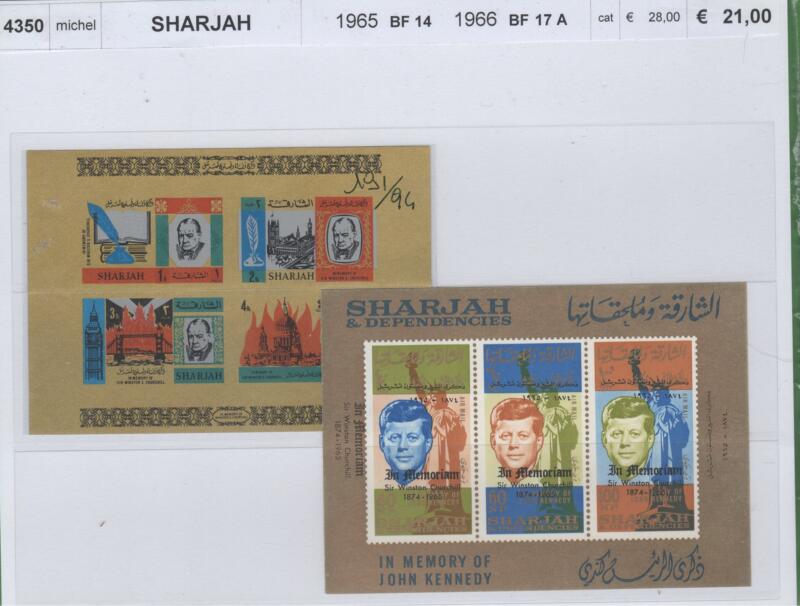 Foglietti Sharjah Anni 1965-1966 Varie emissioni