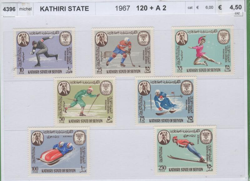 Francobolli Kathiri State of Seiyun Anno 1967 Giochi Olimpici invernali Grenoble 1968
