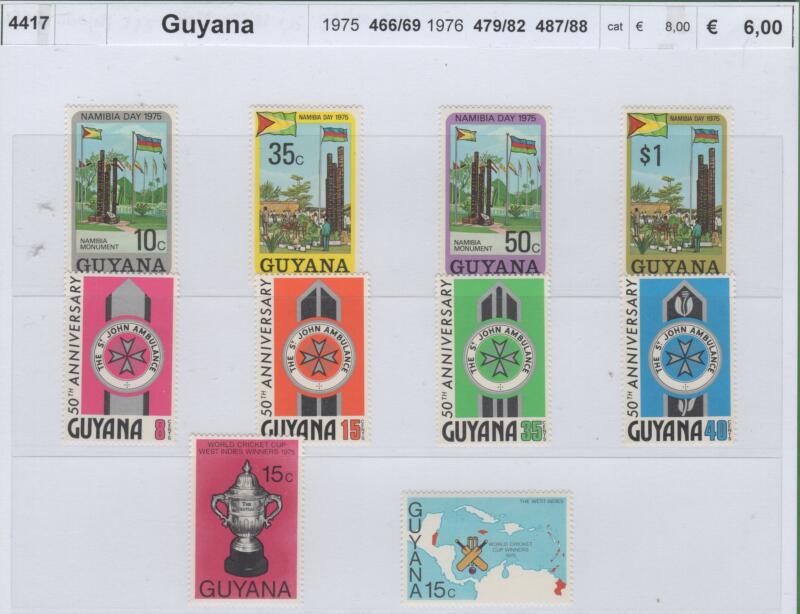 Francobolli Guyana Anni 1975-1976 Varie emissioni