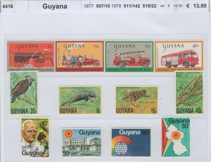 Francobolli Guyana Anni 1977-1978 Varie emissioni