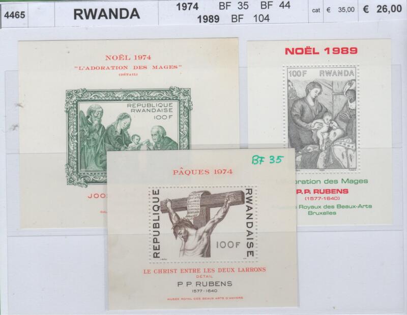 Foglietti Rwanda Anni 1974-1989 Natale Pasqua