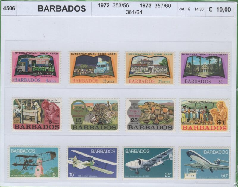 Francobolli Barbados Anni 1972-1973 Varie emissioni