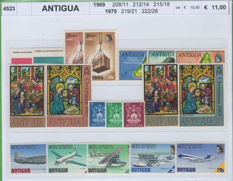 Francobolli Antigua Anni 1969-1970 Varie emissioni