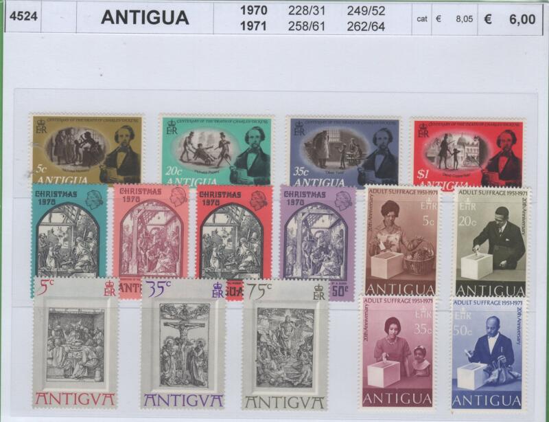 Francobolli Antigua Anni 1970-1971 Varie emissioni