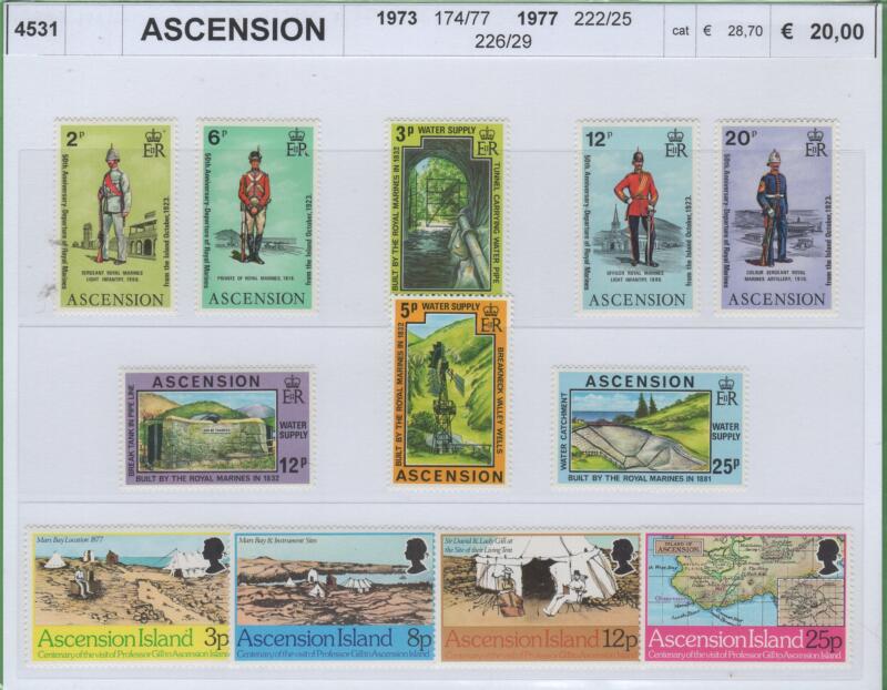 Francobolli Ascension Anni 1973-1977 Varie emissioni