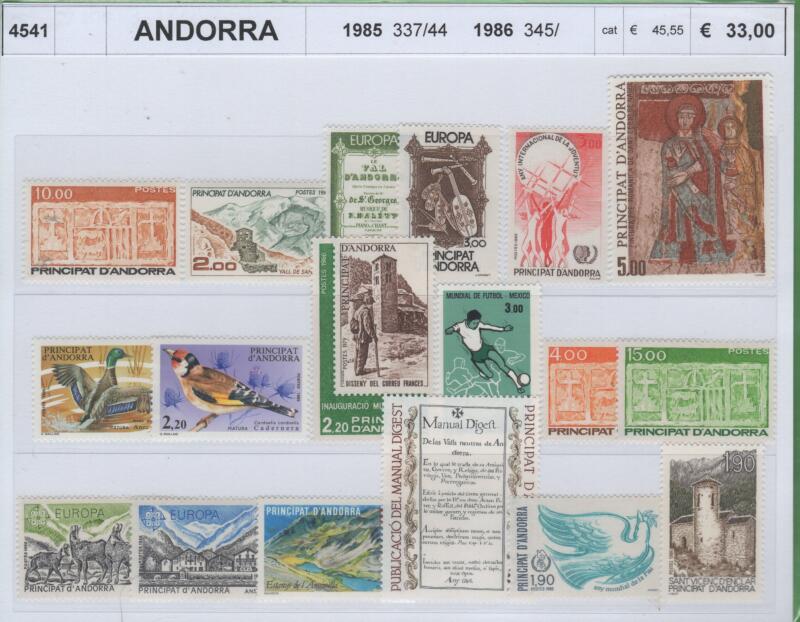 Francobolli Andorra Francese Anno 1985-1986 Varie emissioni