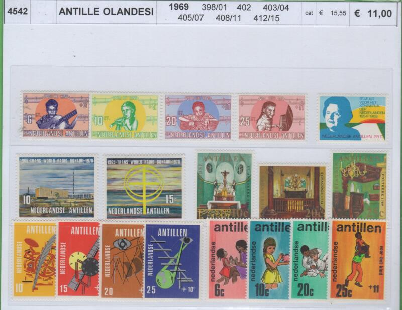 Francobolli Antille Olandesi Anni 1969-1970 Varie emissioni