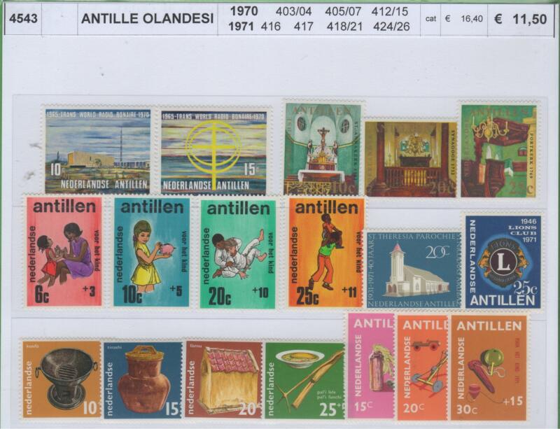 Francobolli Antille Olandesi Anni 1970-1971 Varie emissioni
