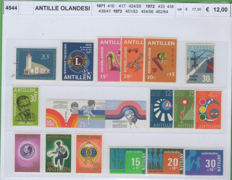 Francobolli Antille Olandesi Anni 1971-1972-1973 Varie emissioni